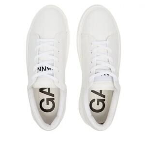 GANNI Women's Logo-Patch Low-Top White Sneakers Size IT 37/ 7 US